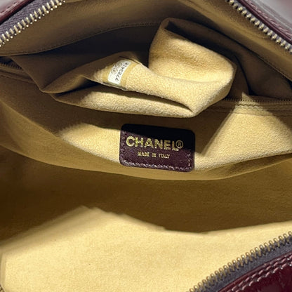 Chanel Hand Bag Leather BRW CHOCOLATE BAR BOWLING Bag