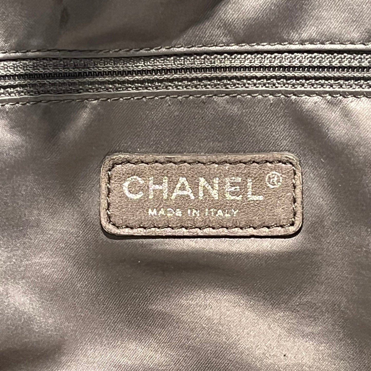 Chanel Hand Bag Cotton BLK