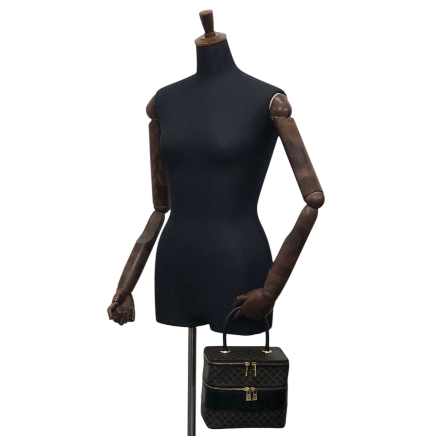 CELINE Macadam Triomphe Handbag Vanity bag Black Vintage utd2i7