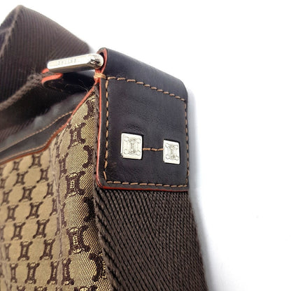 CELINE Shoulder Bag Canvas / leather Brown type Macadam all over pattern Shoulder Bag unisex Secondhand