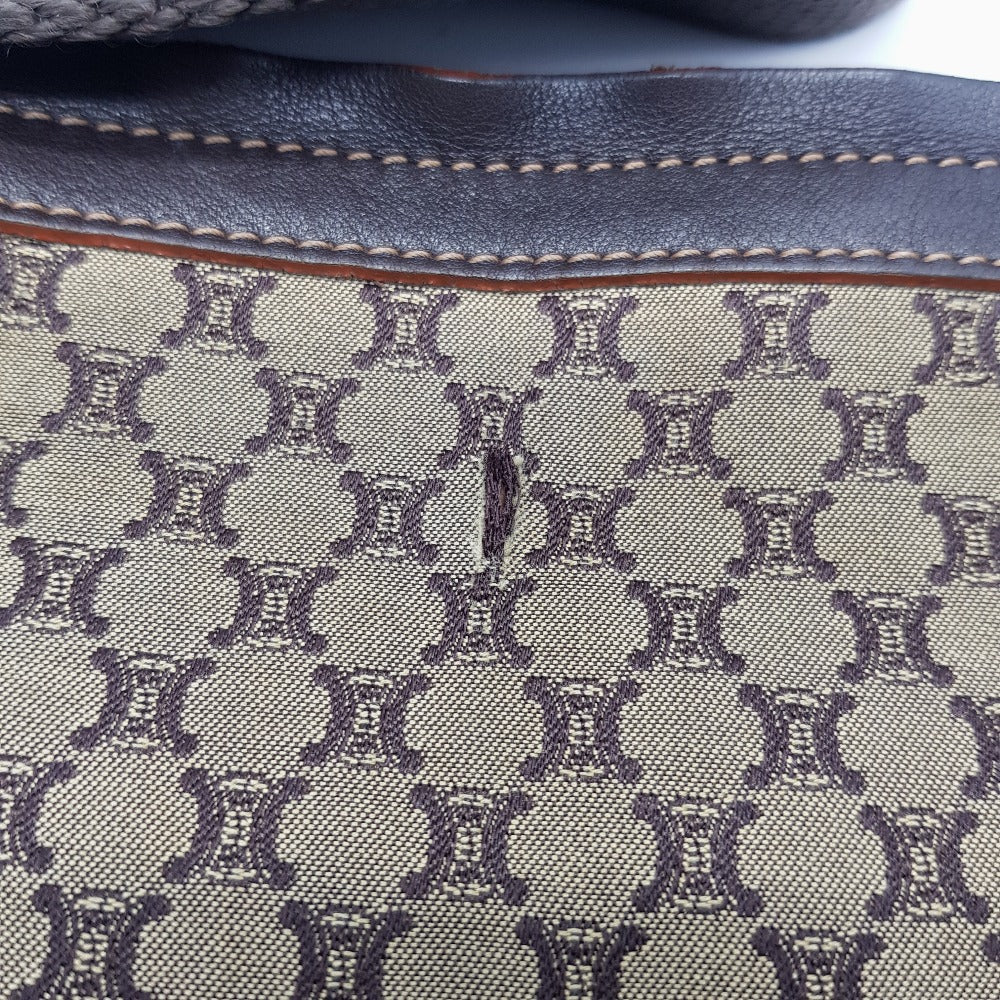CELINE Shoulder Bag Canvas / leather Brown type Macadam all over pattern Shoulder Bag unisex Secondhand