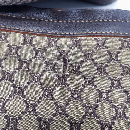 CELINE Shoulder Bag Canvas / leather Brown type Macadam all over pattern Shoulder Bag unisex Secondhand