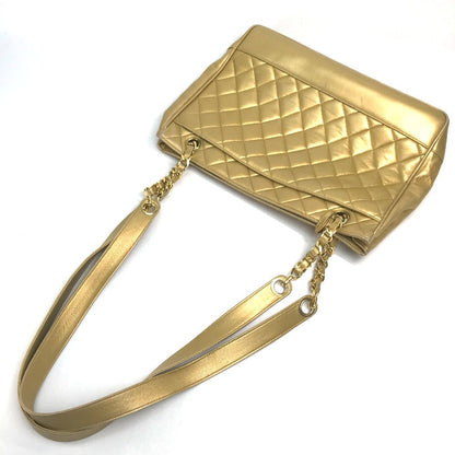 CHANEL Shoulder Bag lambskin Gold x Gold Metal Coco ball Matrasse Women Used