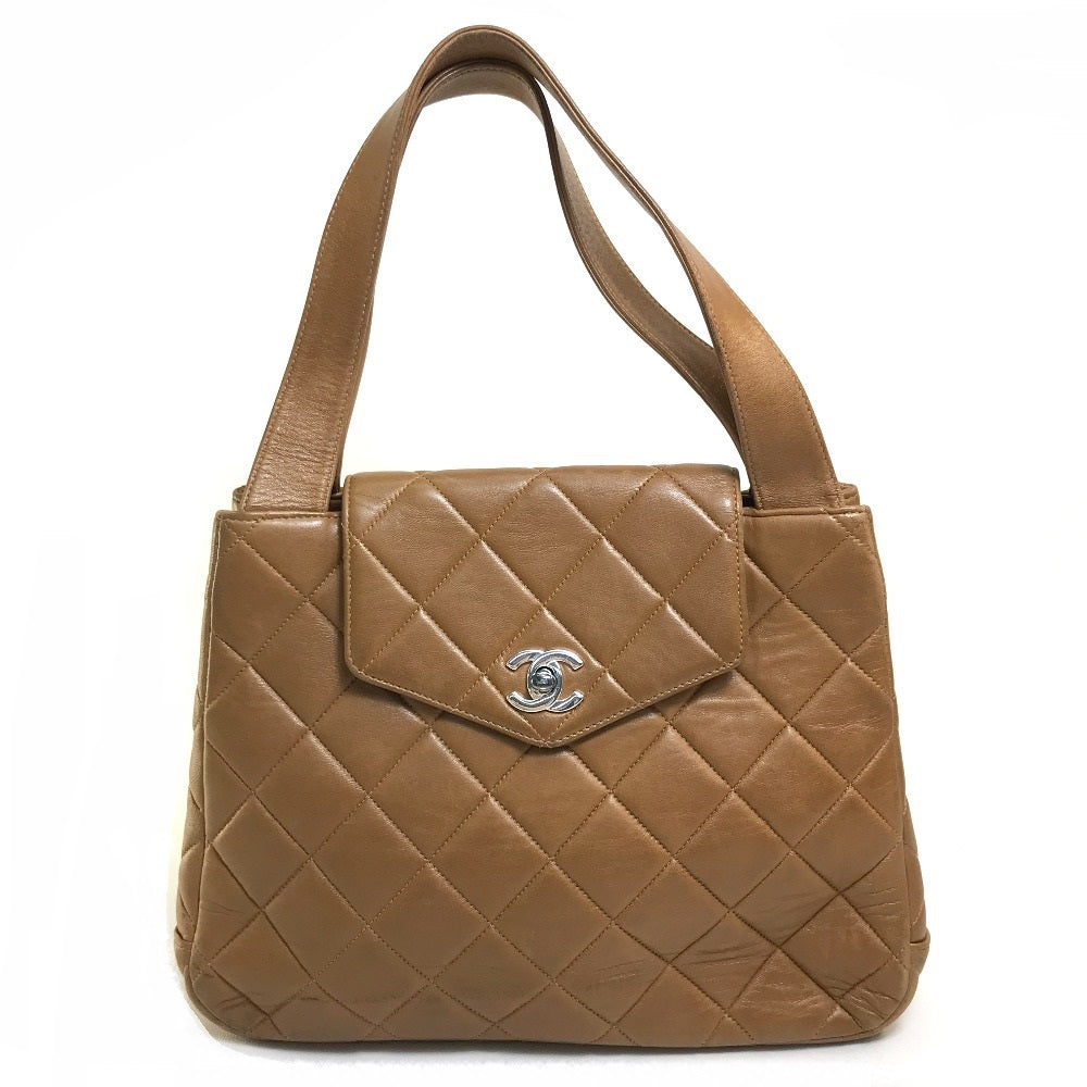 CHANEL Handbag lambskin Brown Matrasse CC COCO Mark Women Used