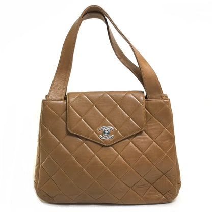 CHANEL Handbag lambskin Brown Matrasse CC COCO Mark Women Used