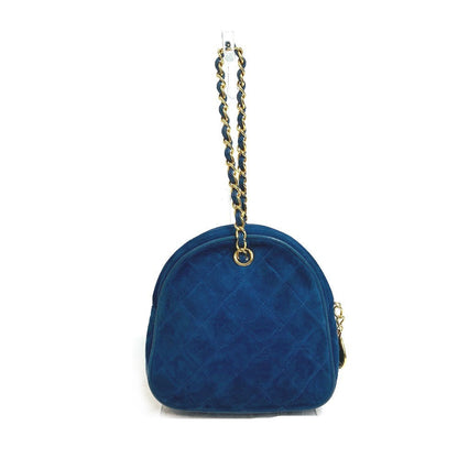 CHANEL Handbag suede blue COCO Mark CC Matrasse Chain Women Used