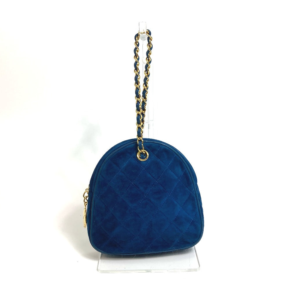 CHANEL Handbag suede blue COCO Mark CC Matrasse Chain Women Used