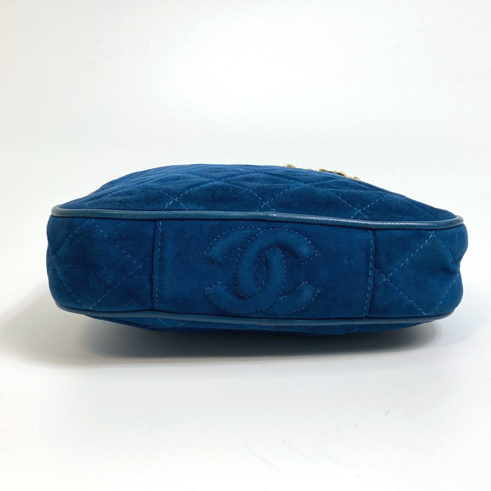 CHANEL Handbag suede blue COCO Mark CC Matrasse Chain Women Used