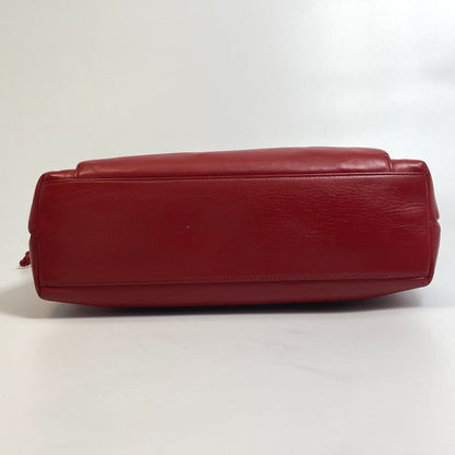 CHANEL Shoulder Bag lambskin Red CCCOCO Mark Turnlock outside flap Women Used