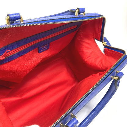 CELINE Handbag leather blue Women Used