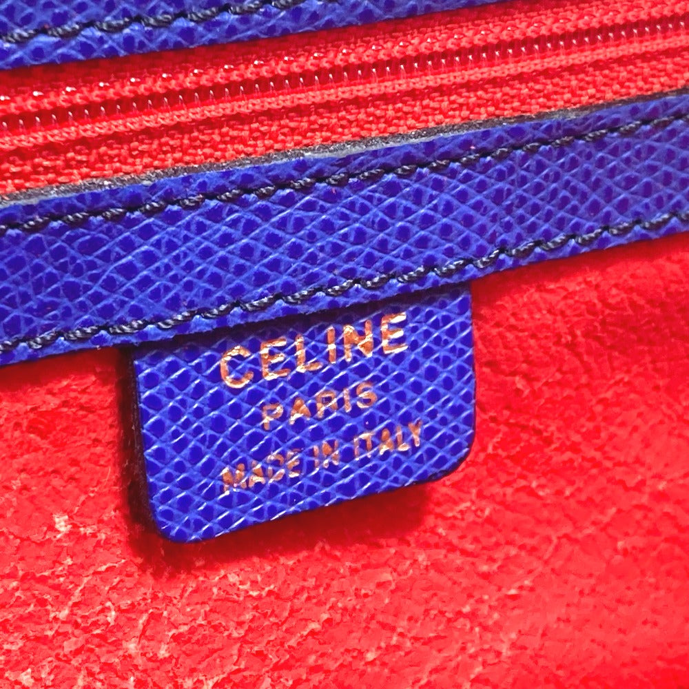 CELINE Handbag leather blue Women Used