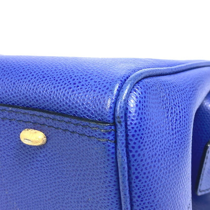 CELINE Handbag leather blue Women Used