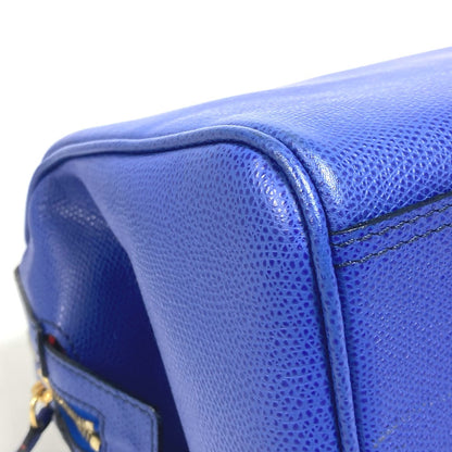 CELINE Handbag leather blue Women Used