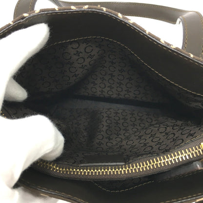 CELINE Handbag Canvas / leather Brown Macadam vintage Women Used