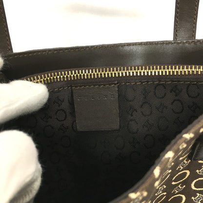 CELINE Handbag Canvas / leather Brown Macadam vintage Women Used