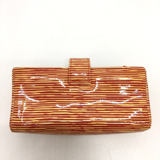 CHANEL Pouch Patent leather Orange CC COCO Mark border Women Used