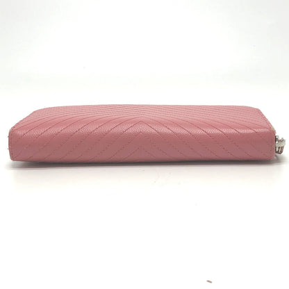 CHANEL Long Wallet Purse A50097 Caviar skin pink CC COCO Mark Wallet Women