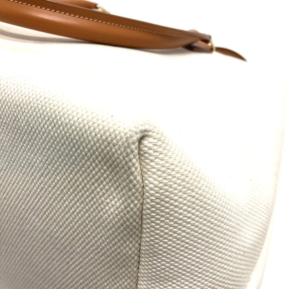 CELINE Tote Bag Canvas / leather white logo Tote Bag Women Used
