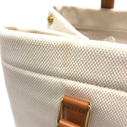 CELINE Tote Bag Canvas / leather white logo Tote Bag Women Used