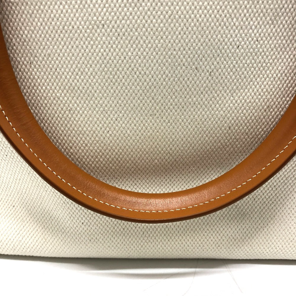 CELINE Tote Bag Canvas / leather white logo Tote Bag Women Used