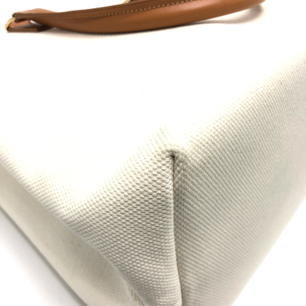 CELINE Tote Bag Canvas / leather white logo Tote Bag Women Used