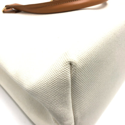 CELINE Tote Bag Canvas / leather white logo Tote Bag Women Used