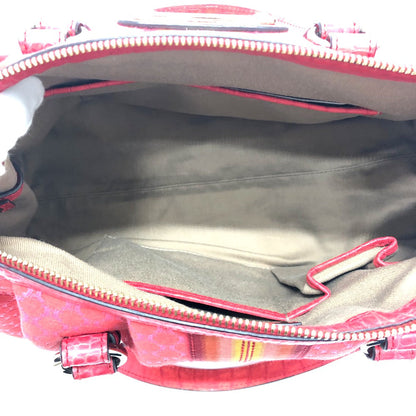 CELINE Handbag Canvas / leather Red type Macadam Women Secondhand