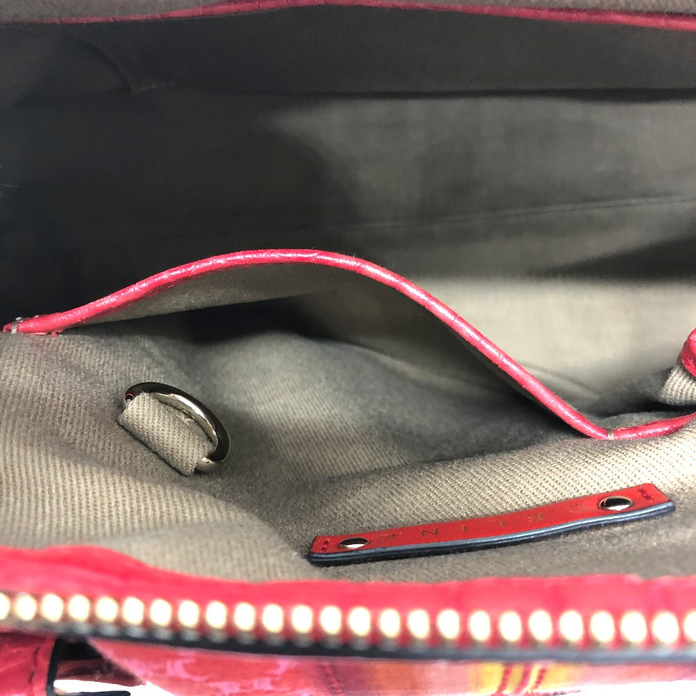 CELINE Handbag Canvas / leather Red type Macadam Women Secondhand