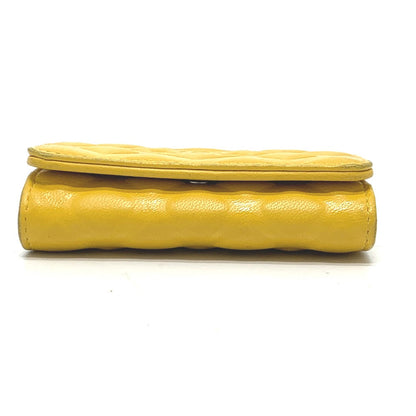 CHANEL Key case Key holder  Calfskin yellow COCO Mark Diamond CC Women Used