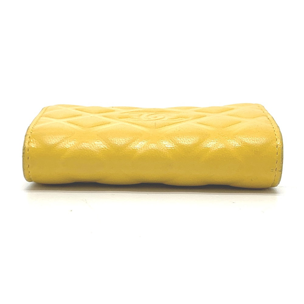 CHANEL Key case Key holder  Calfskin yellow COCO Mark Diamond CC Women Used