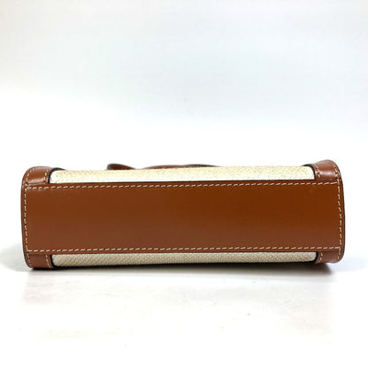 CELINE Shoulder Bag 193302DCI.02NT Canvas / leather beige Carriage Vertical hippo mini Women Secondhand