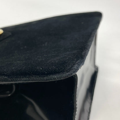 CELINE Shoulder Bag Velor / leather black Gamaguchi vintage Women Secondhand