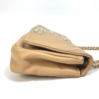 CHANEL Shoulder Bag lambskin beige CC COCO Mark WChain Bag Flap Women Used