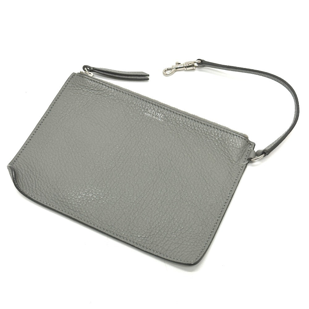 CELINE Handbag 187243 leather gray Big bag Bucket Women Secondhand
