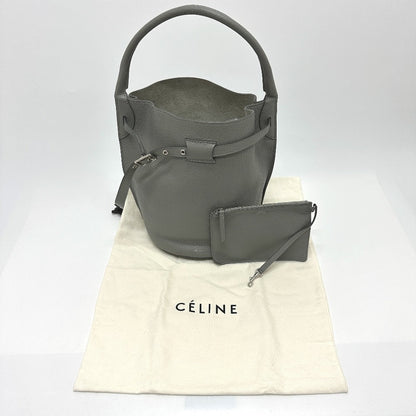CELINE Handbag 187243 leather gray Big bag Bucket Women Secondhand