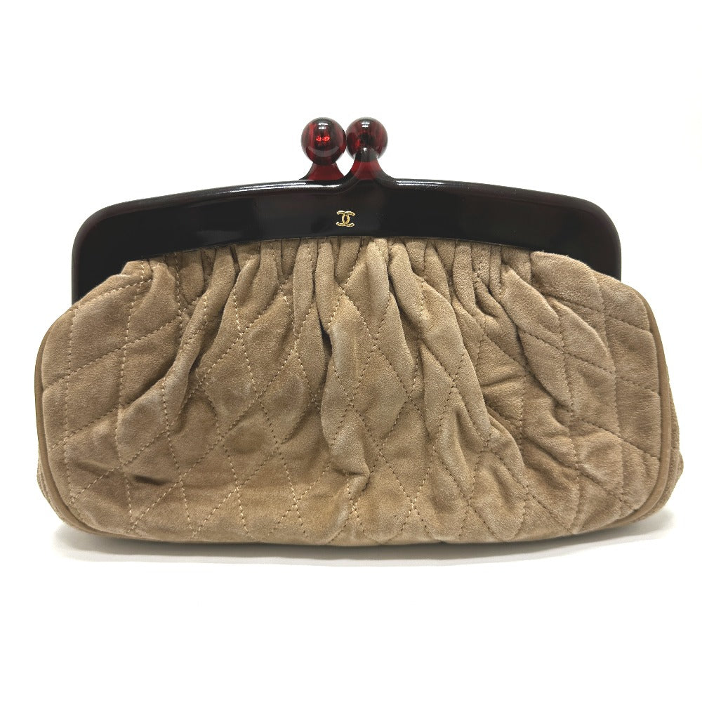CHANEL Pouch suede Brown CC COCO Mark Gamaguchi Women Used