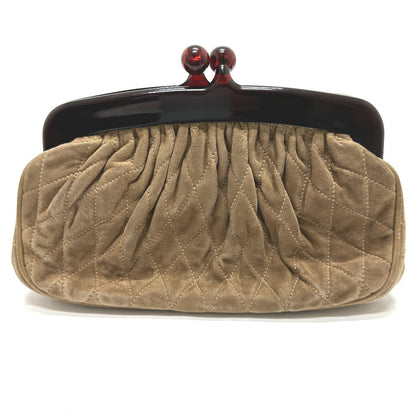CHANEL Pouch suede Brown CC COCO Mark Gamaguchi Women Used