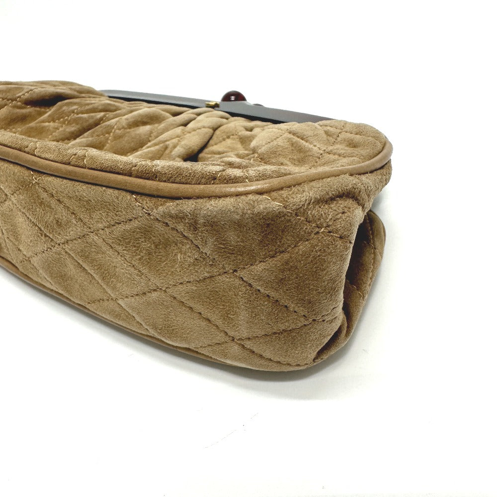 CHANEL Pouch suede Brown CC COCO Mark Gamaguchi Women Used
