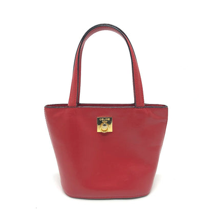 CELINE Handbag leather Red Mini tote Women Used