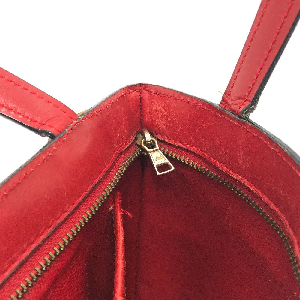 CELINE Handbag leather Red Mini tote Women Used