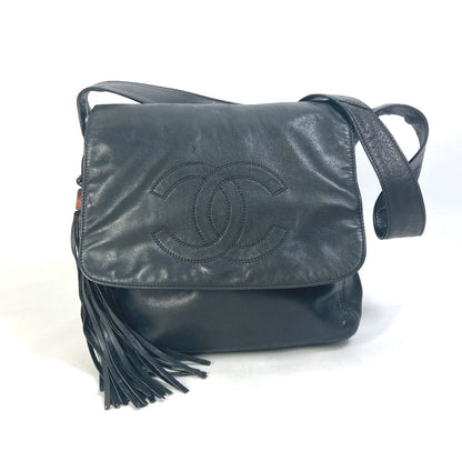 CHANEL Shoulder Bag lambskin black Shoulder CC COCO Mark Women Used
