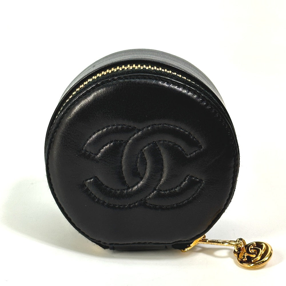 CHANEL Accessory case A02786 lambskin black accessory case COCO Mark CC Women Used