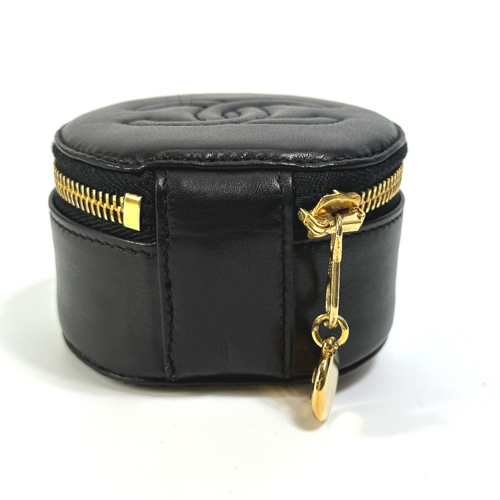CHANEL Accessory case A02786 lambskin black accessory case COCO Mark CC Women Used