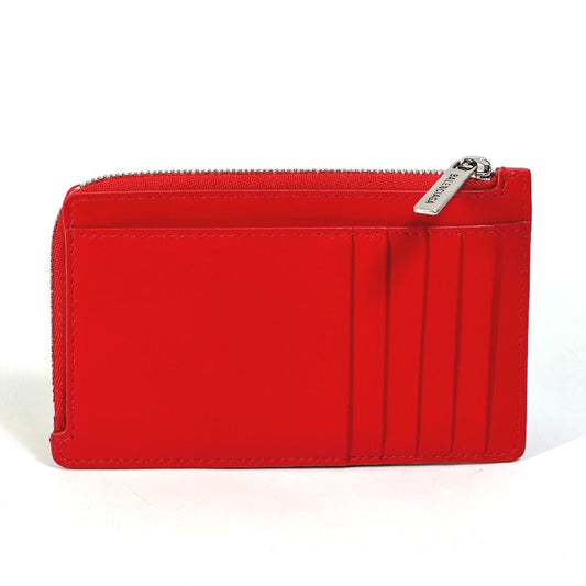 BALENCIAGA Card Case 736734 leather Red logo fragment case card coin holder unisex(Unisex)