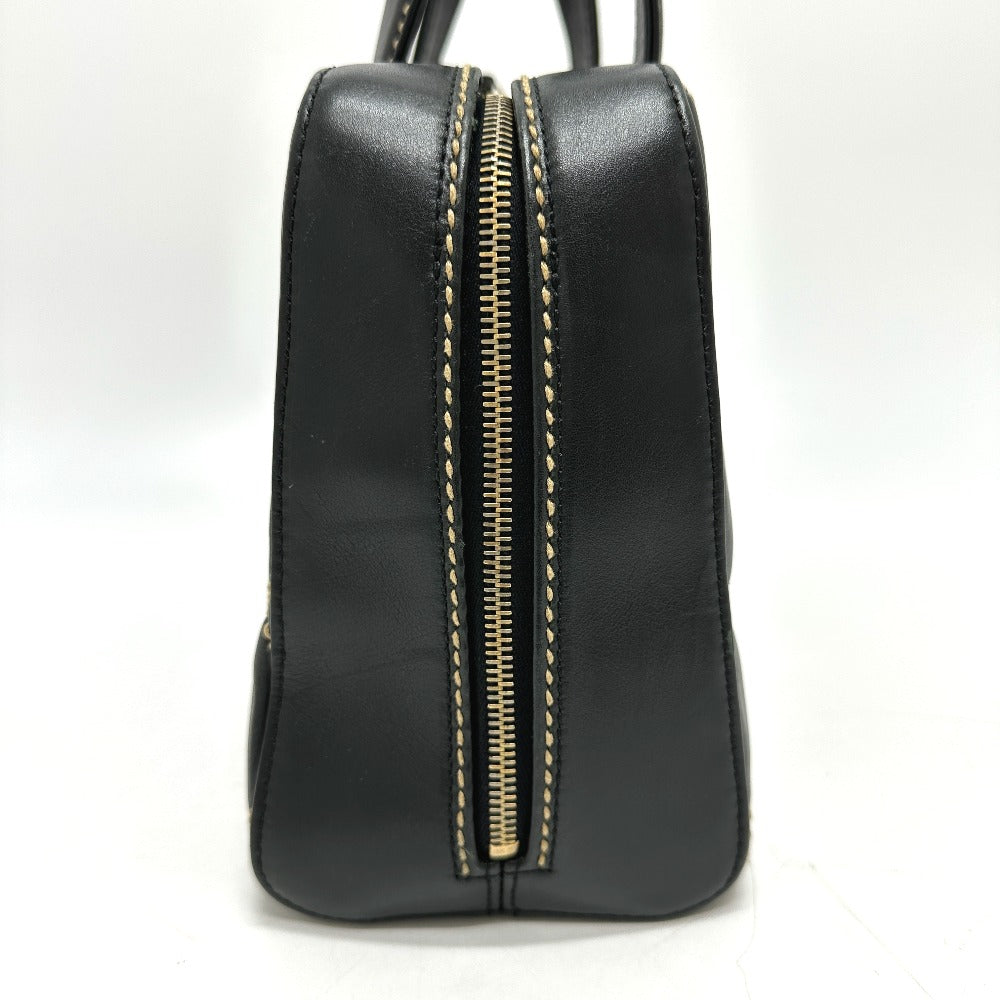 CHANEL Handbag Calfskin black CC COCO Mark Wild stitch Women Used