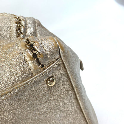 CHANEL Shoulder Bag A31405 leather Champagne Gold CC COCO Mark Mini Boston Duffel bag Luxury line Women Used