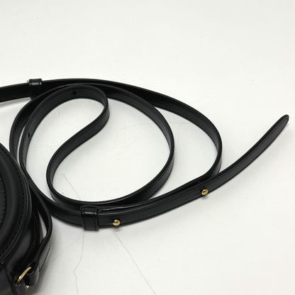 CELINE Shoulder Bag leather black Triomphe Oval Purse Cuir Women Used