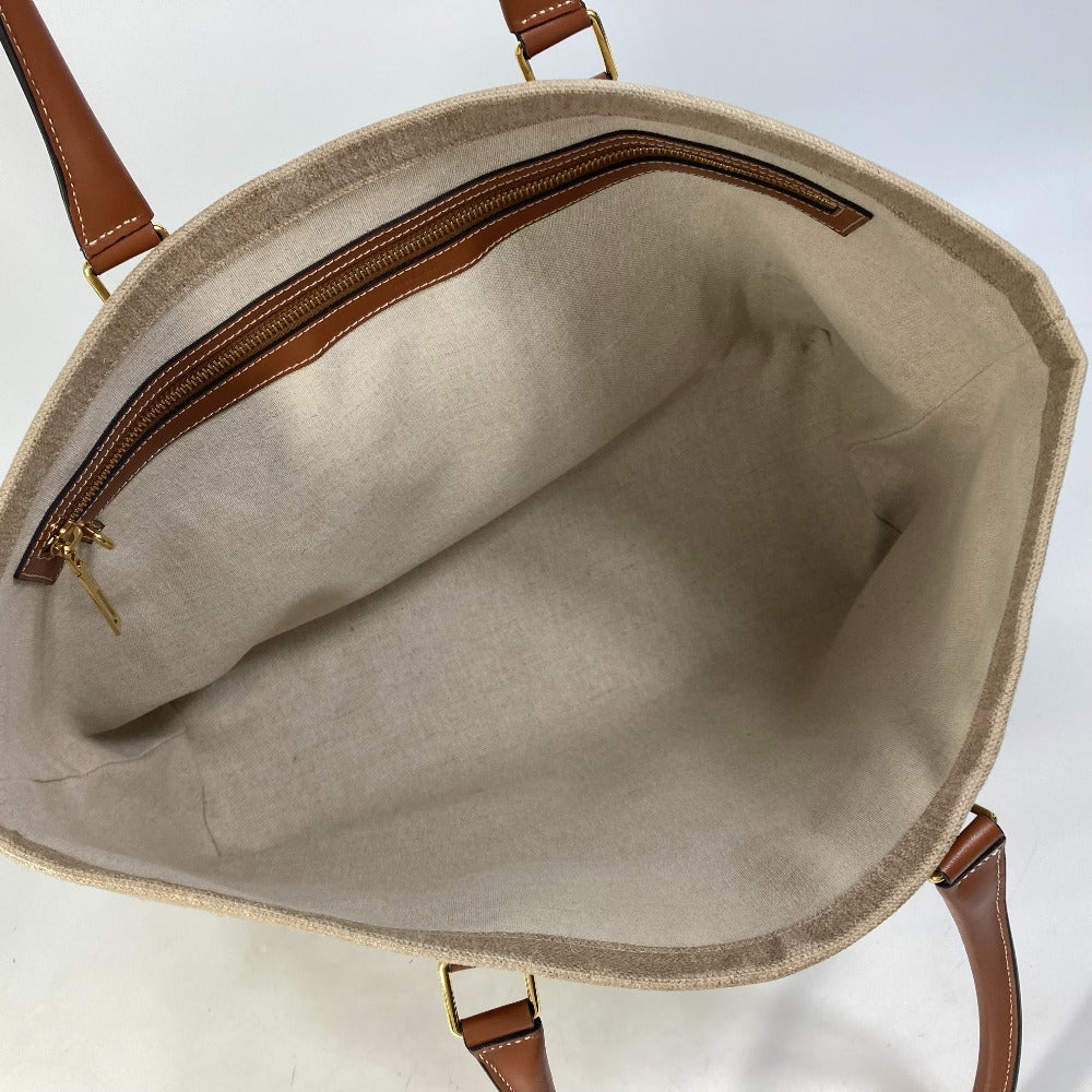 CELINE Shoulder Bag 19006 Canvas / leather Brown Shoulder Horizontal hippo Women Used