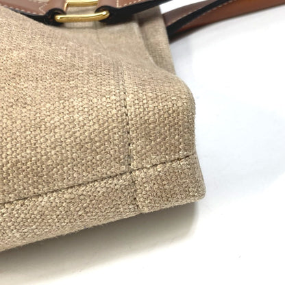 CELINE Shoulder Bag 19006 Canvas / leather Brown Shoulder Horizontal hippo Women Used