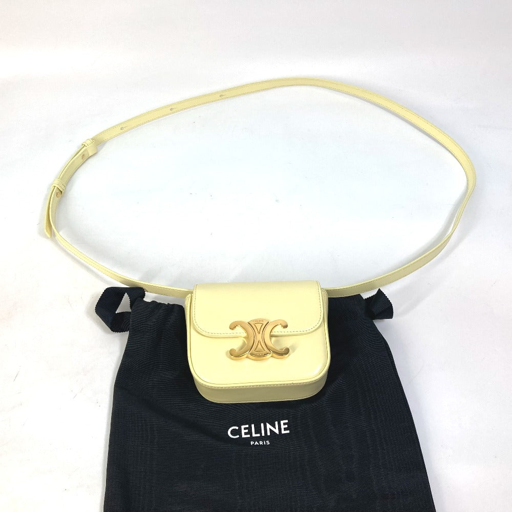 CELINE Shoulder Bag 10I513DPV.11OY leather yellow Shiny calfskin mini triomphe Women Used
